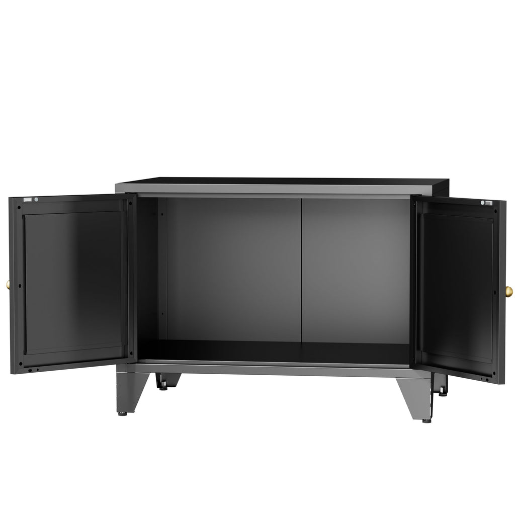 Modern Black Metal Cat Litter Box Enclosure Cabinet Furniture