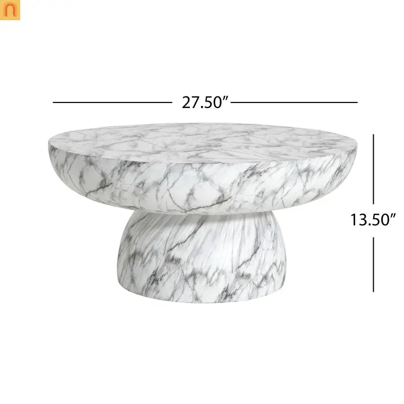 Outdoor Coffee Table Square MGO Faux Marble 27.5in
