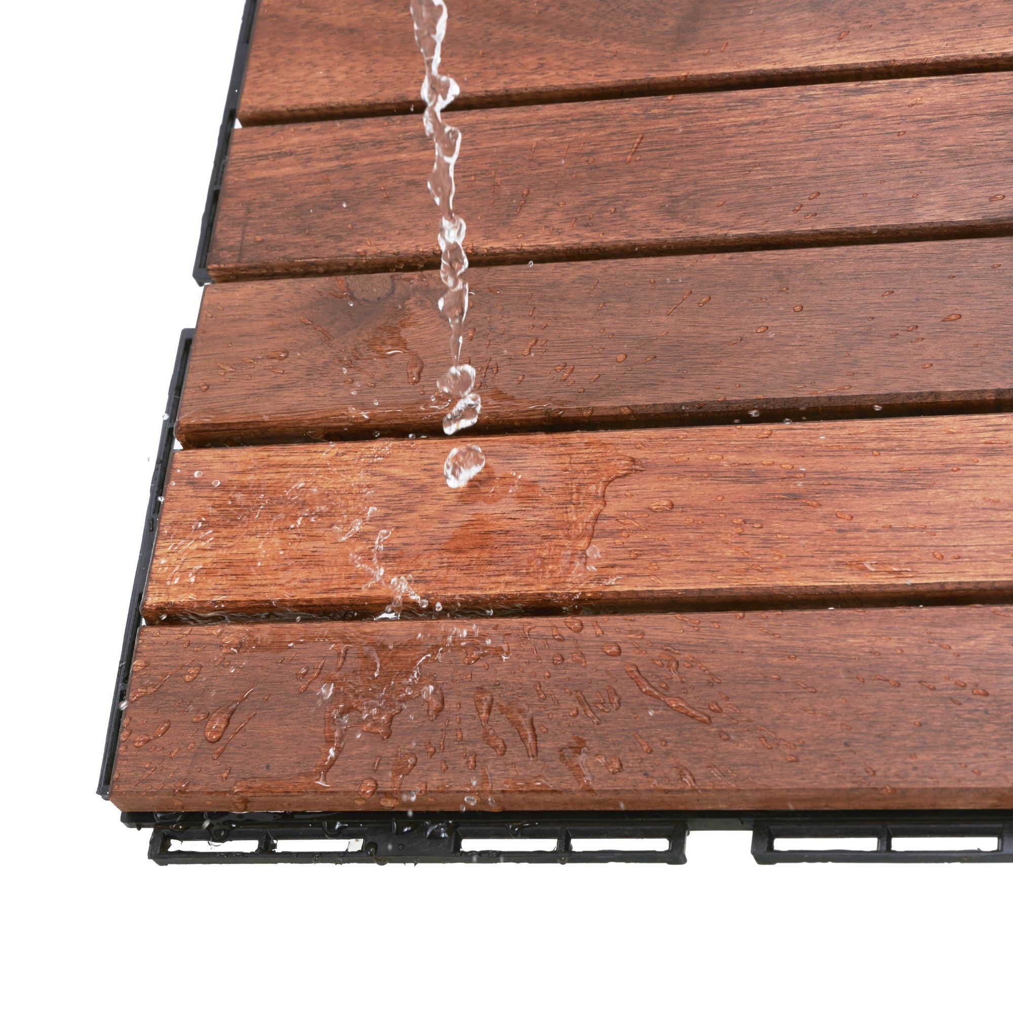 Acacia Hardwood Interlocking Deck Tiles 12" x 12" Patio