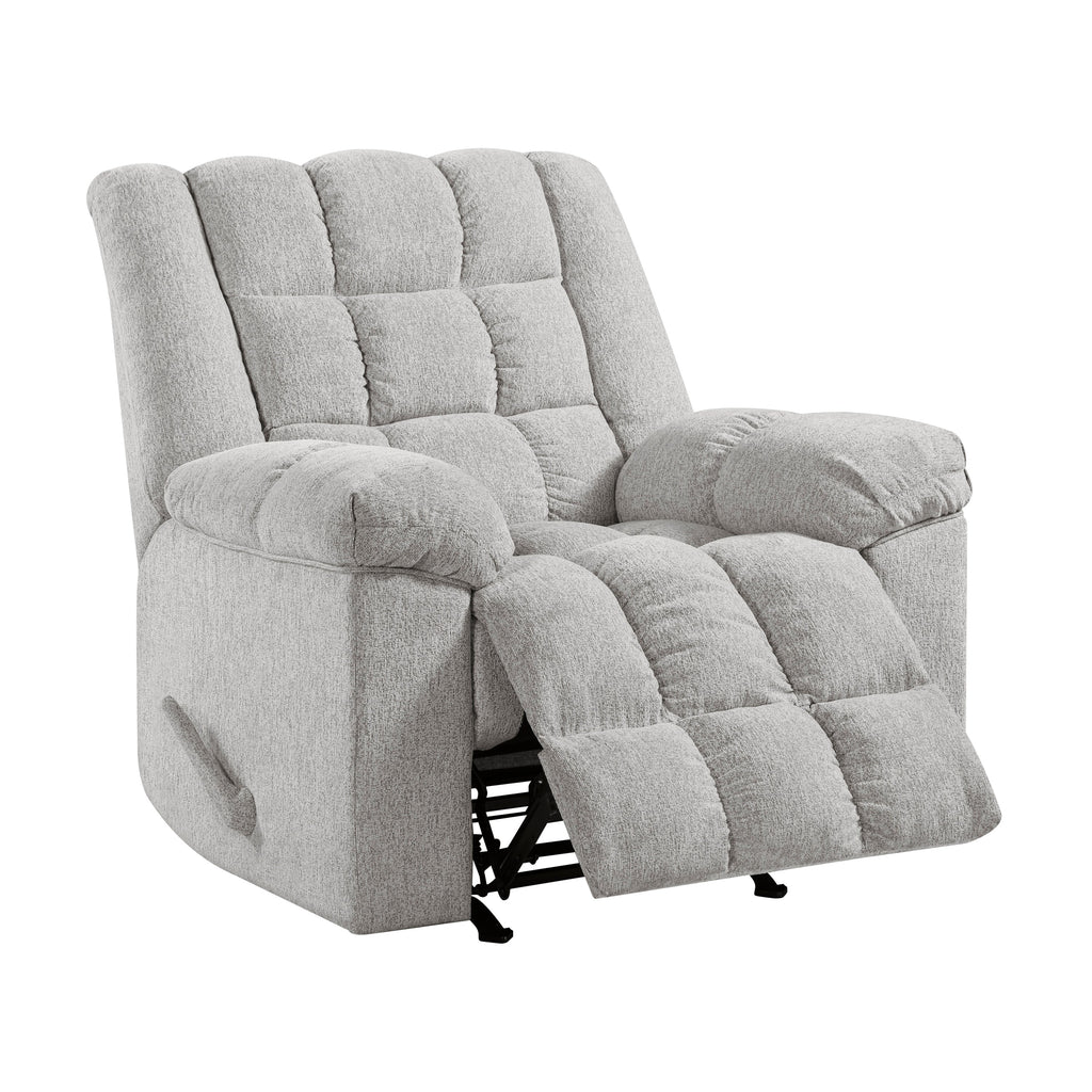 Light Gray Chenille Rocking Recliner Chair