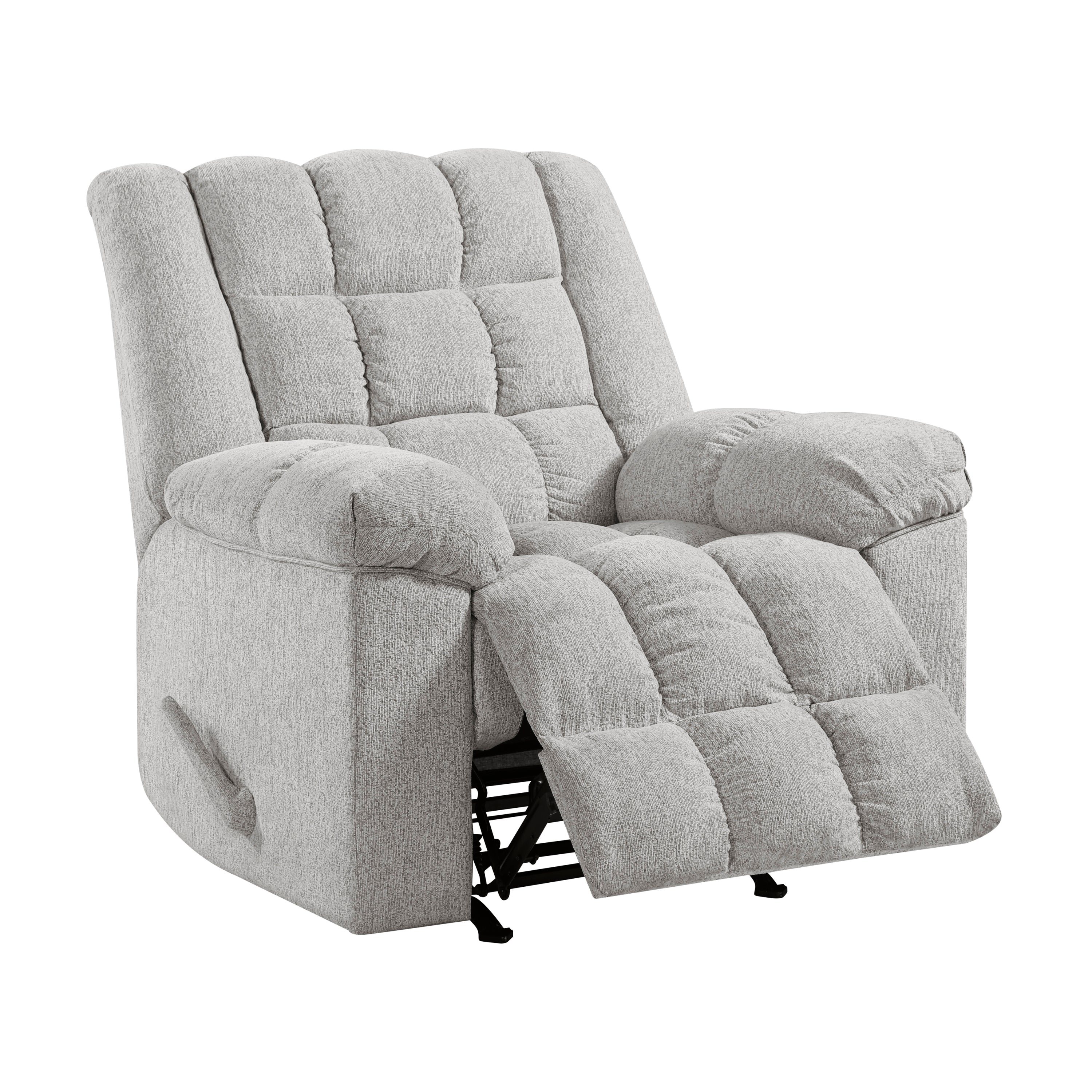 Light Gray Chenille Rocking Recliner Chair