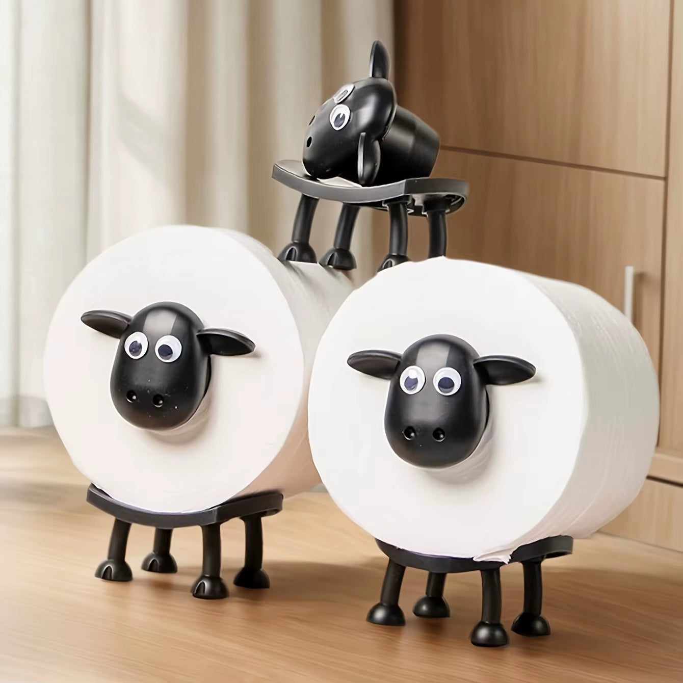 Black Sheep Toilet Paper Holder Set Wall Mount Bathroom Tissue Roll Holder