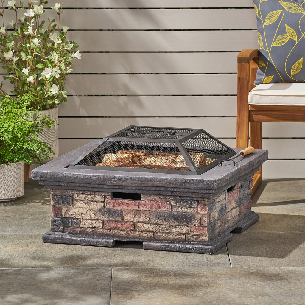 MGO 29" SQUARE WOOD BURNING FIRE PIT