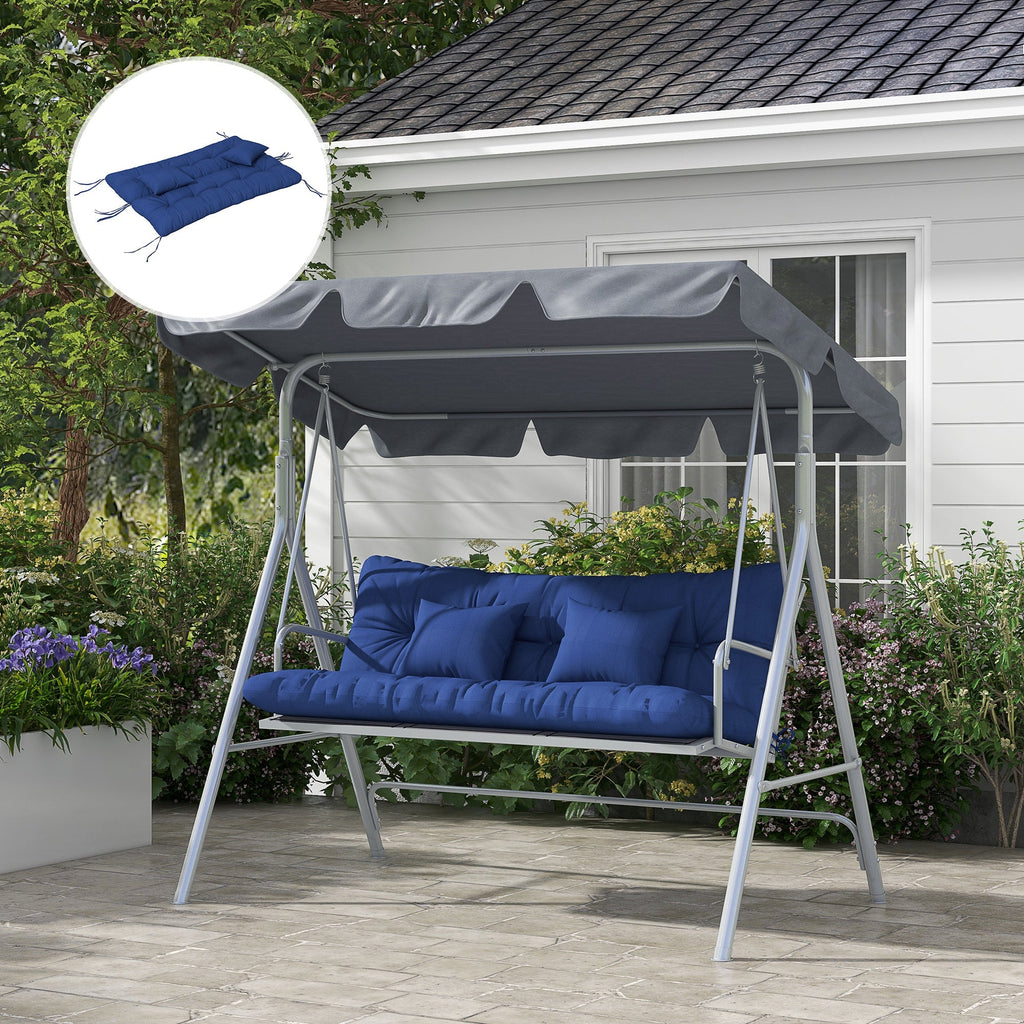 4 Piece Navy Blue Outdoor Bench Cushion Set Swing Seat Pad