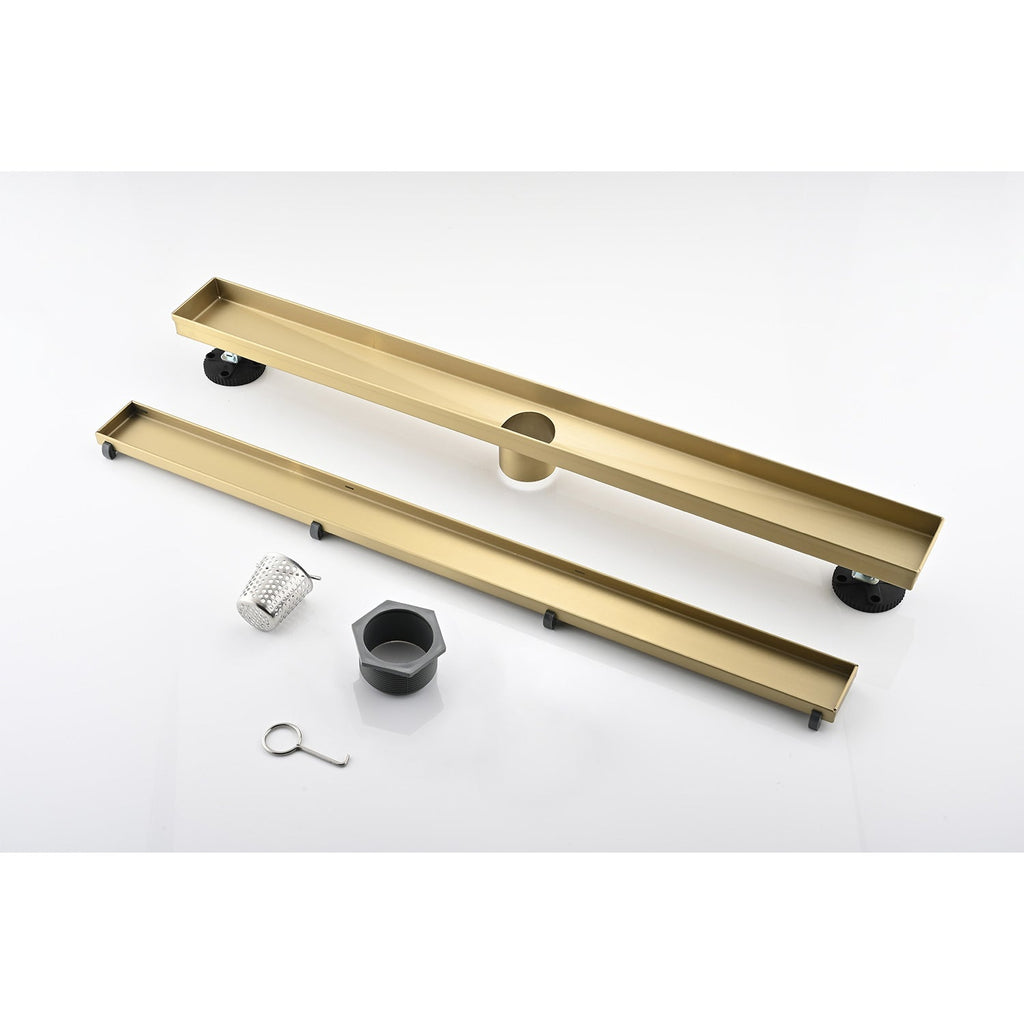 30" Linear Shower Drain with Hair Strainer and Leveling Feet