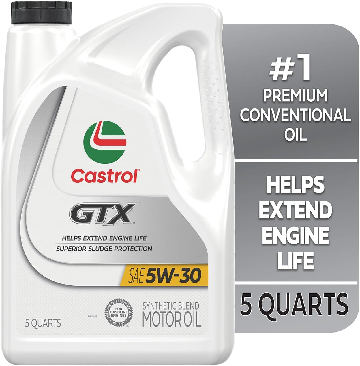 Castrol GTX 5W-30 Synthetic Blend Motor Oil Engine Lubricant 5 Quart