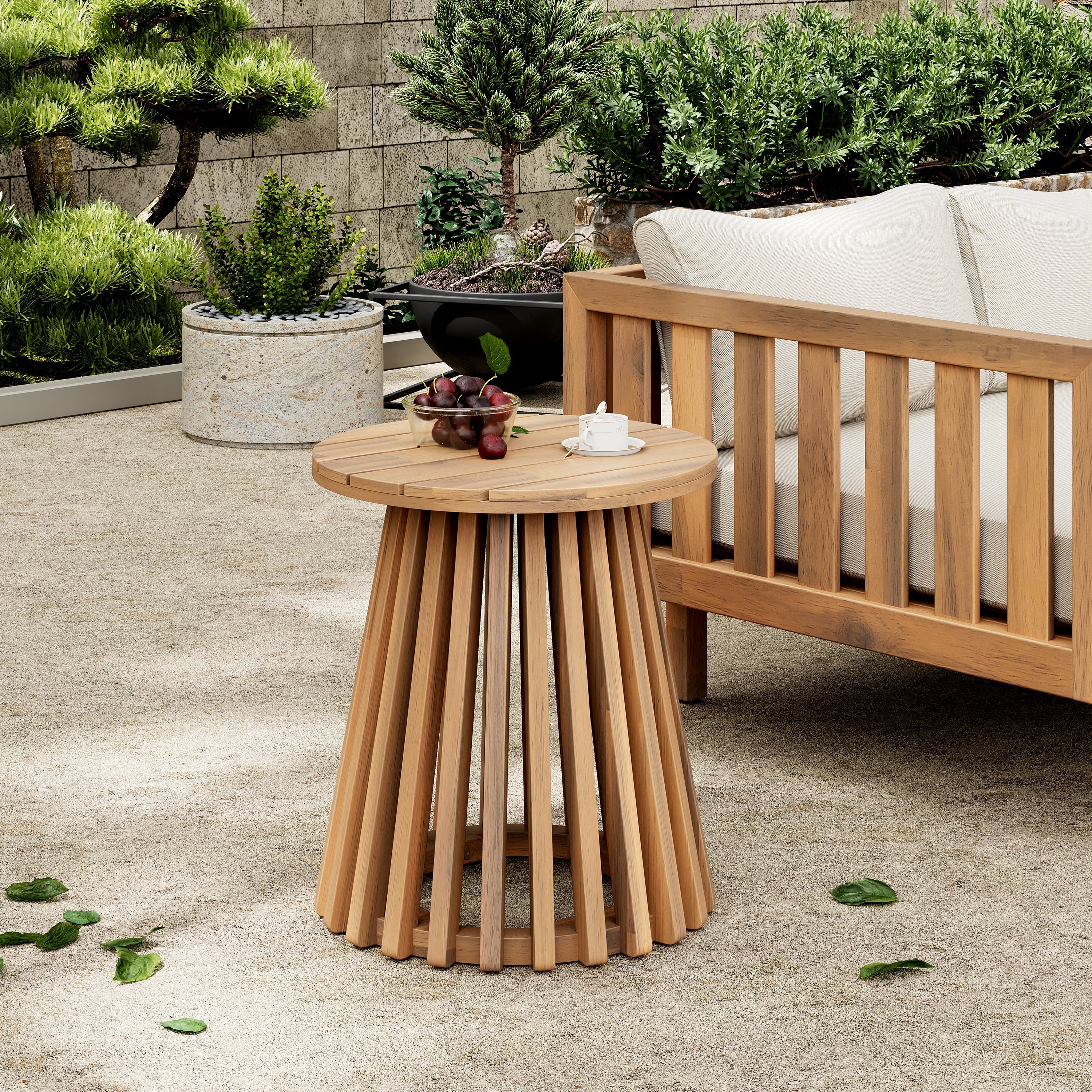 3 Piece Outdoor Conversation Set Acacia Wood Teak