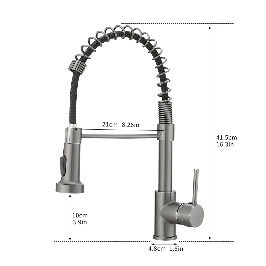 Commercial Kitchen Faucet Pull Down Sprayer Single Handle Sink