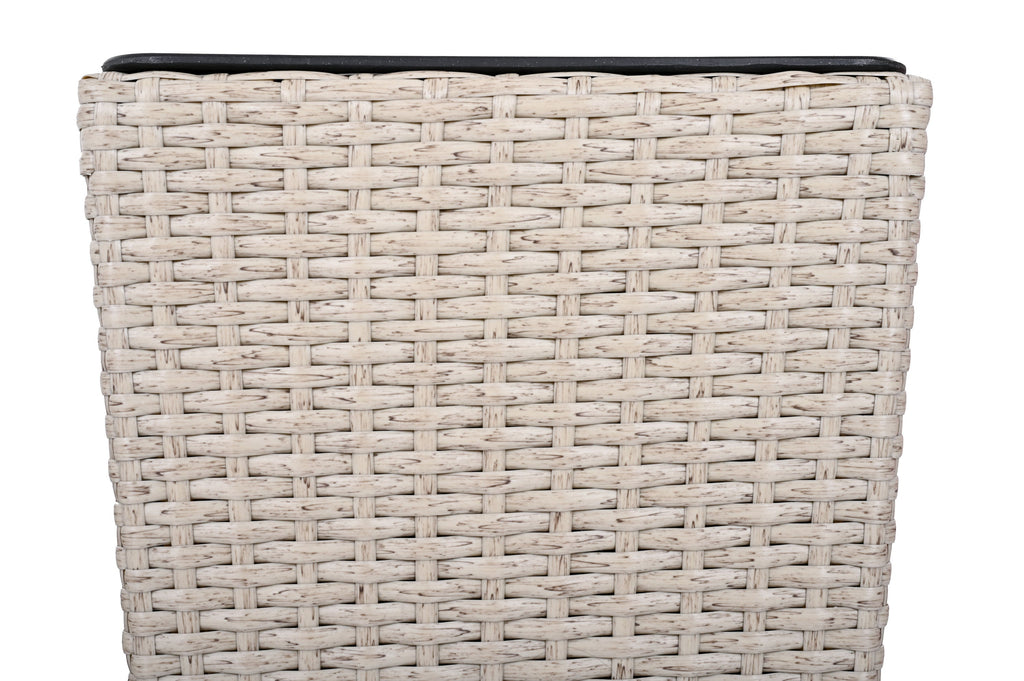 Outdoor PE Wicker Flower Pots 2-Piece Set Beige