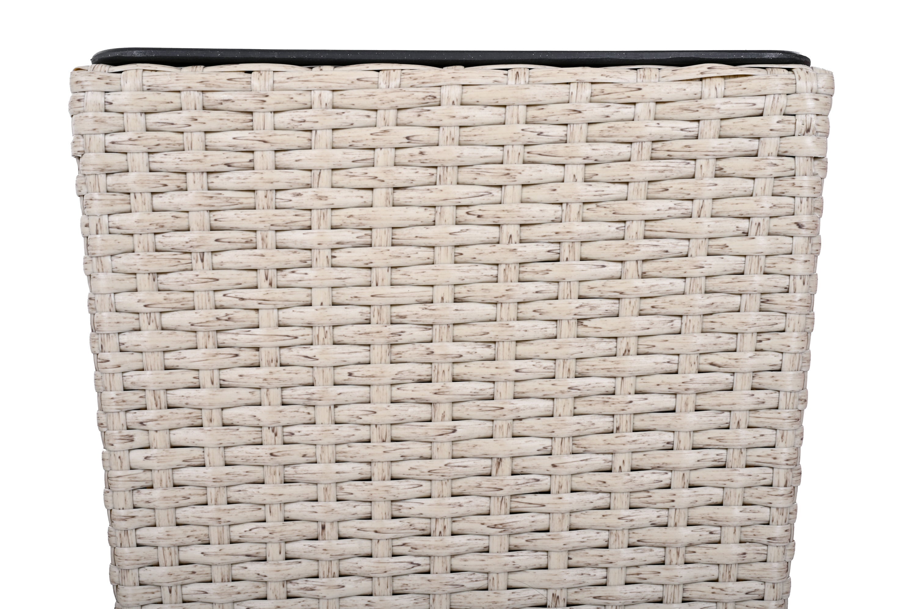 Outdoor PE Wicker Flower Pots 2-Piece Set Beige