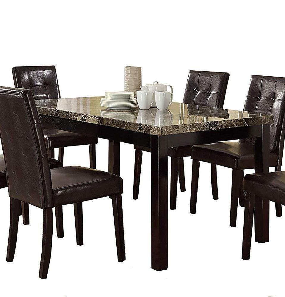 Faux Marble Top Dining Table Birch Veneer