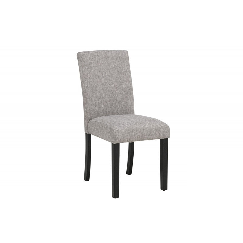 5 Piece Dining Set 48" Table Gray Fabric Chairs