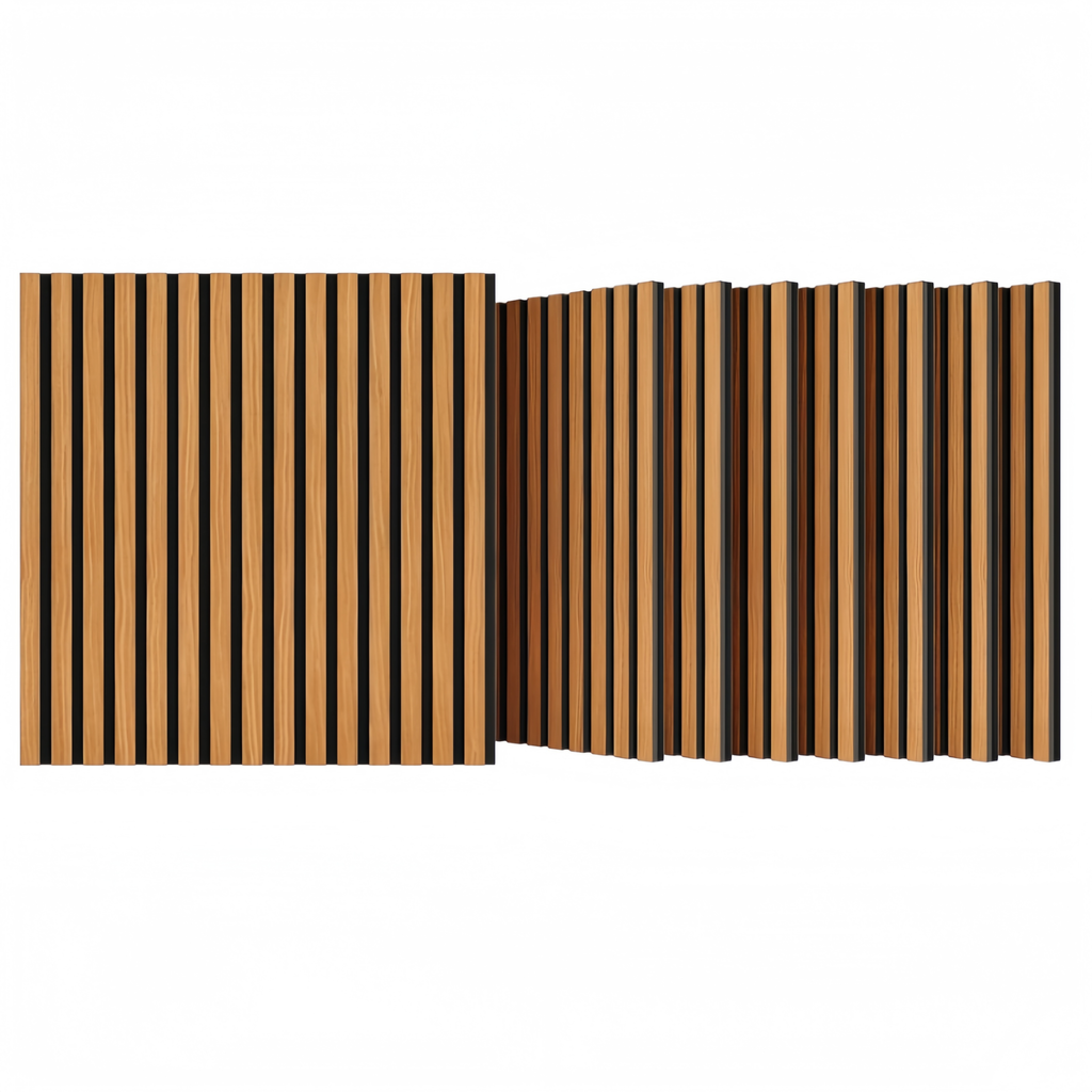 Walnut 3D Groove Acoustic Panels Sound-Absorbing 8 Pack