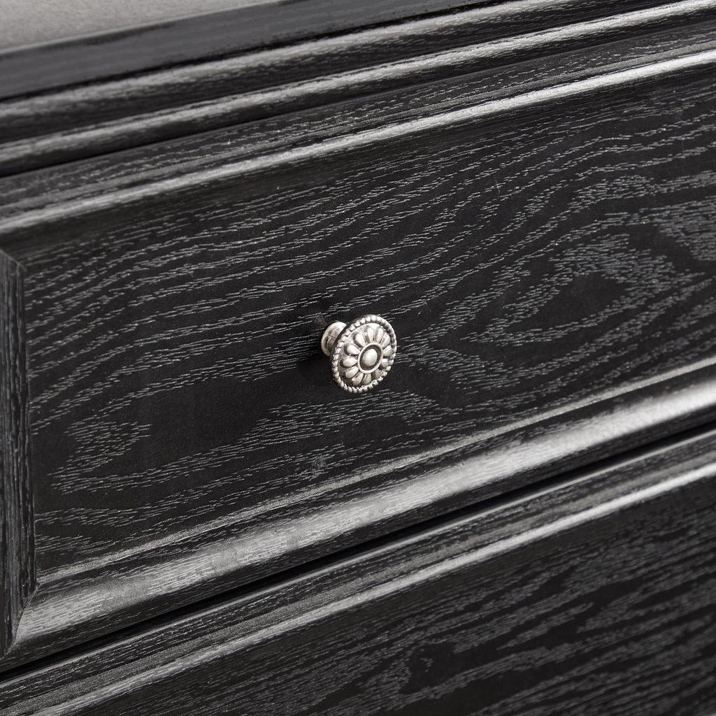 Black 5 Drawer Dresser Chest Cabinet Storage Organizer