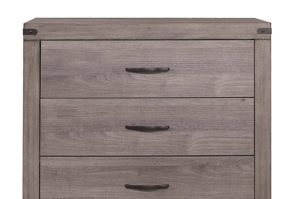 Brownish Gray 5 Drawer Bedroom Chest Melamine Dresser