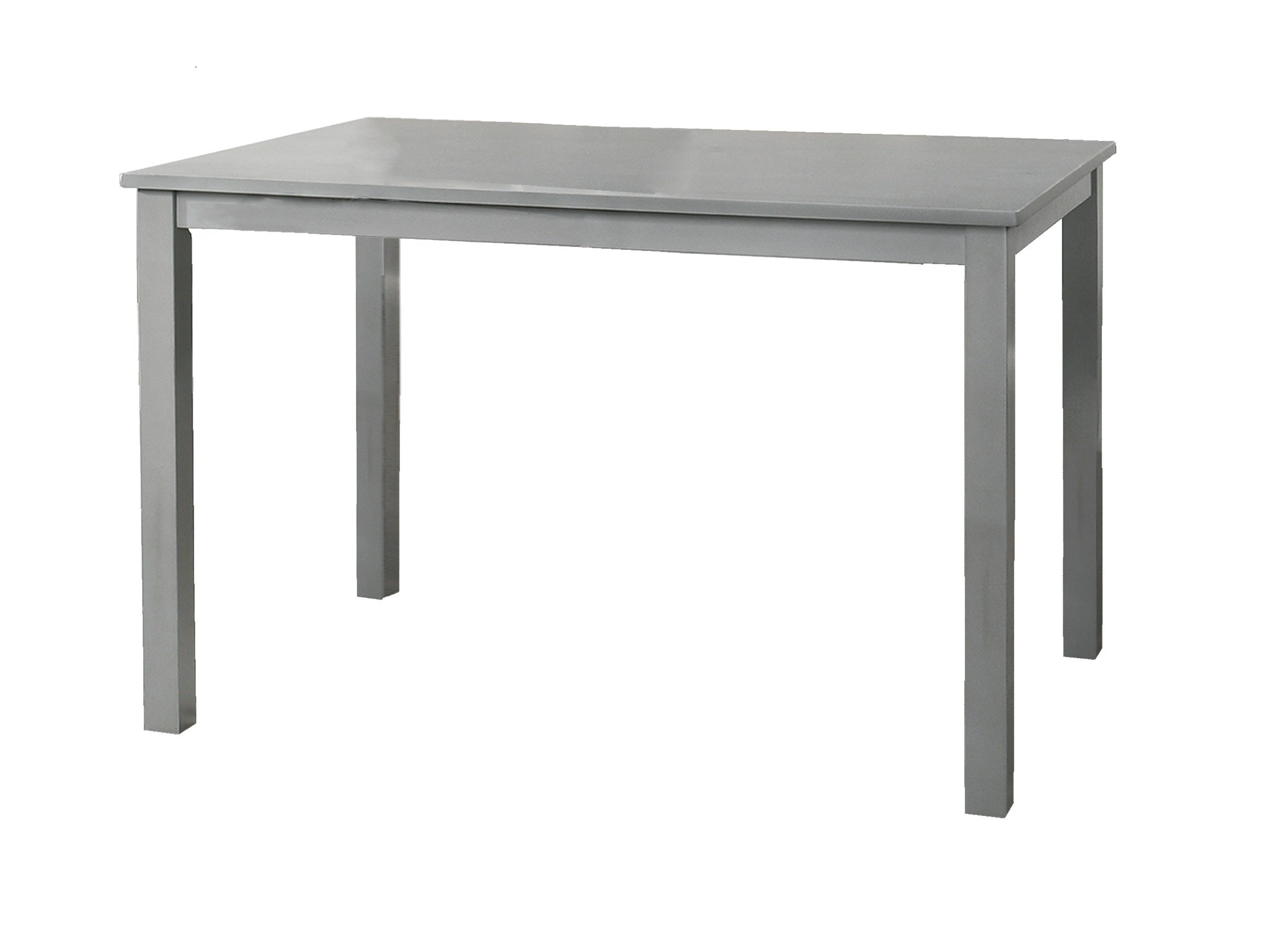 Grey 5-Piece Dining Set with Table and Beige Fabric Chairs