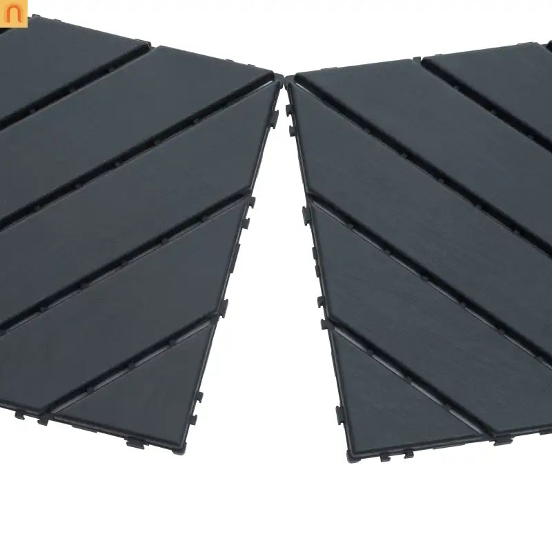 Outdoor Deck Tiles Interlocking PP Plastic Gray 12x12 in 44 Pack
