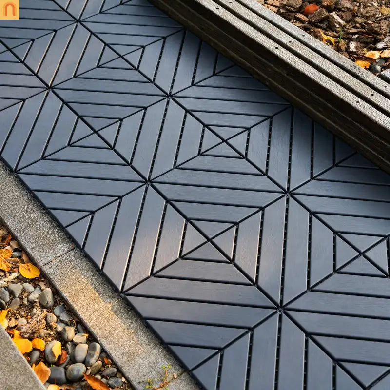 Outdoor Deck Tiles Interlocking PP Plastic Gray 12x12 in 44 Pack
