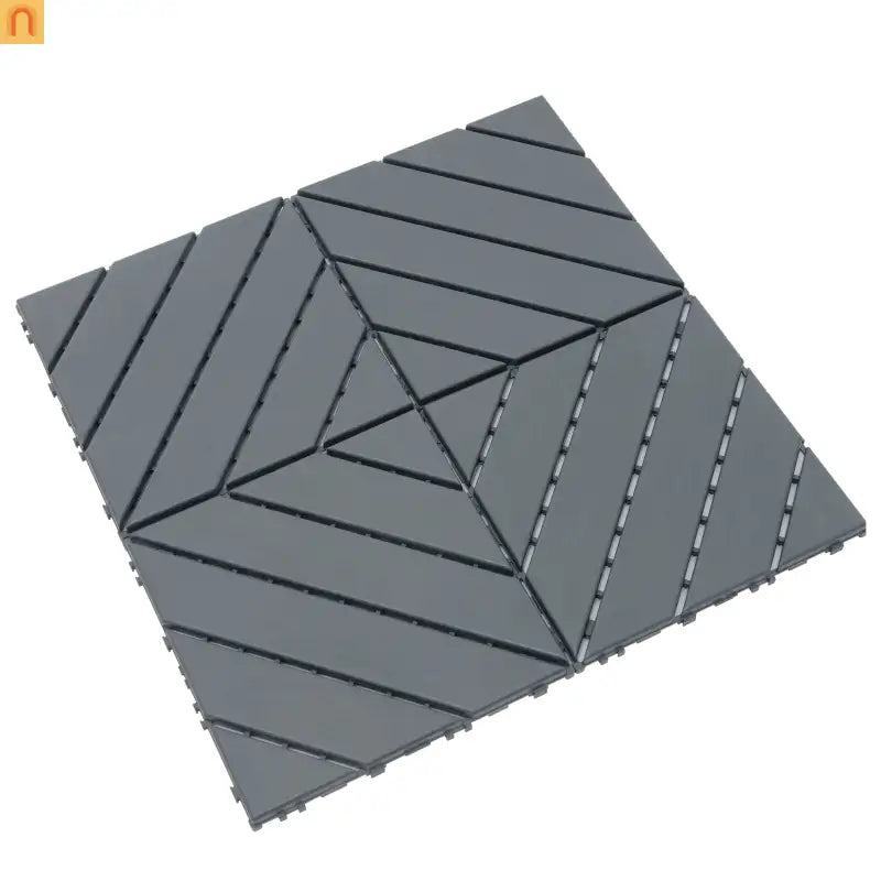 Outdoor Deck Tiles Interlocking PP Plastic Gray 12x12 in 44 Pack