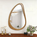 Modern Teardrop Wooden Wall Mirror 29.92" x 20.08