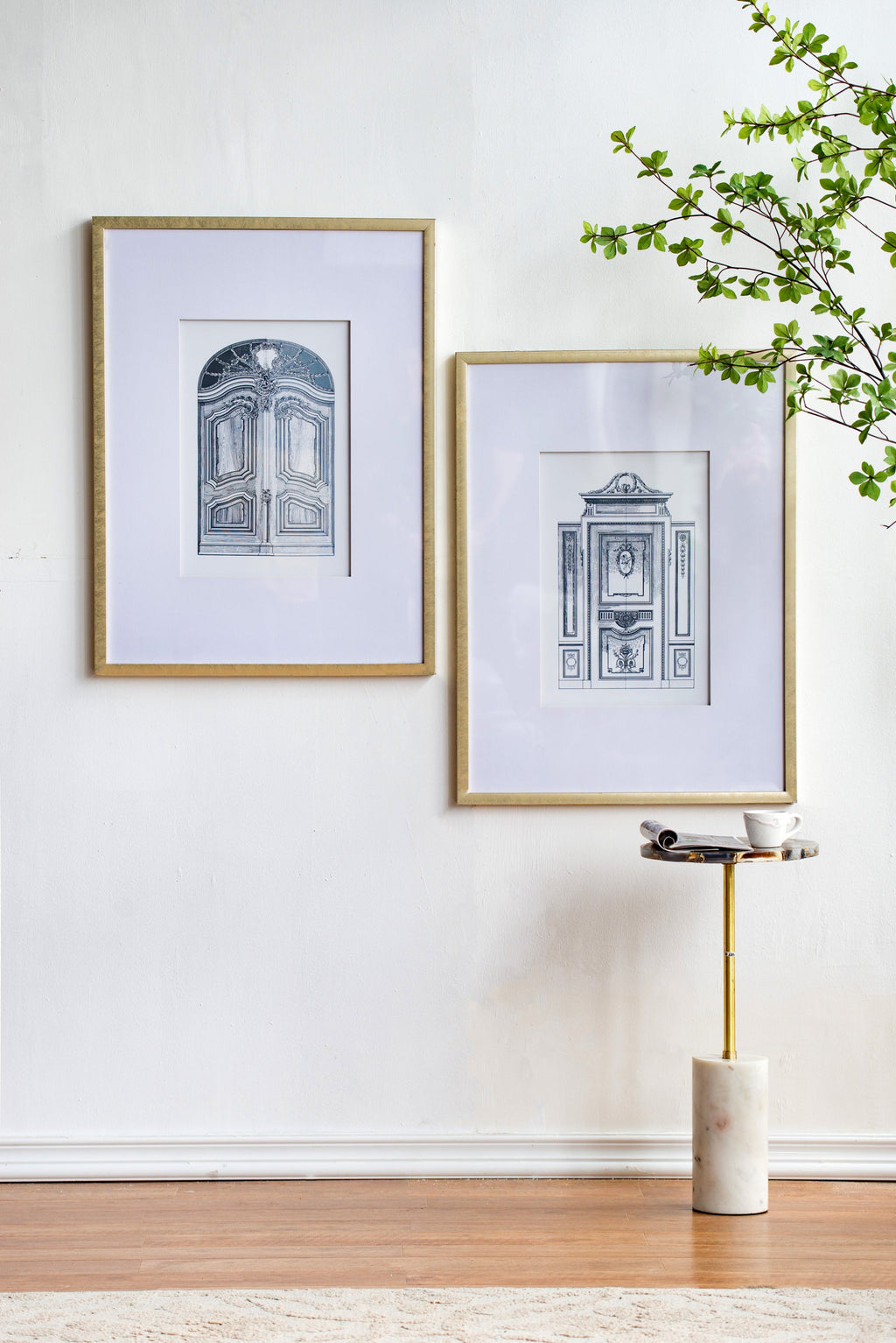 Fake Pencil Architectural Wall Art Decor 24" x 32" Set of 2