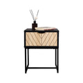 Black Wooden Console Table with Storage Drawer