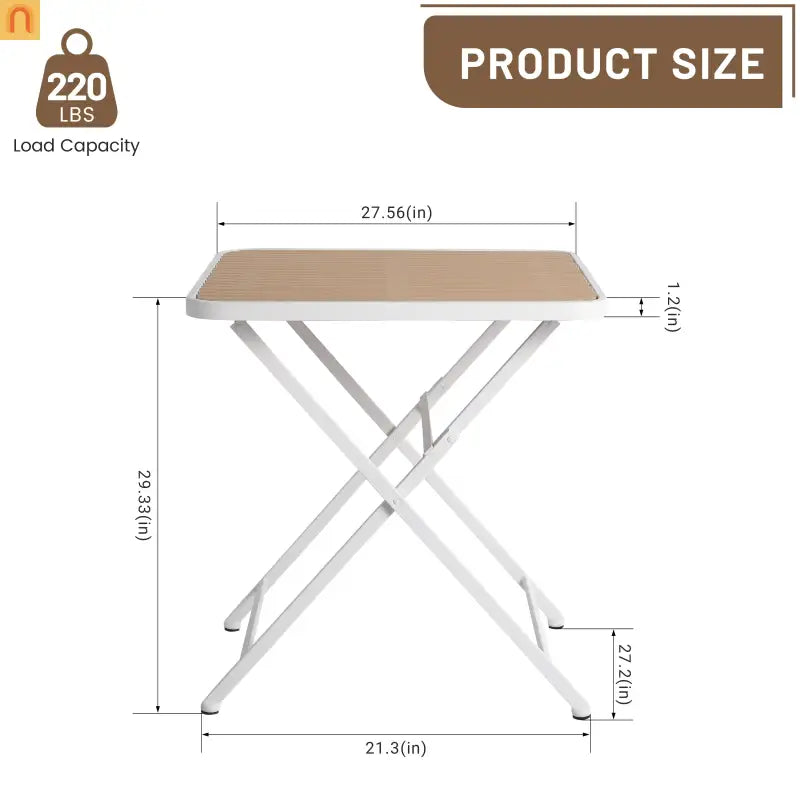 Outdoor Dining Set PP Plastic Striped Beige Orange 5 Piece Folding Table