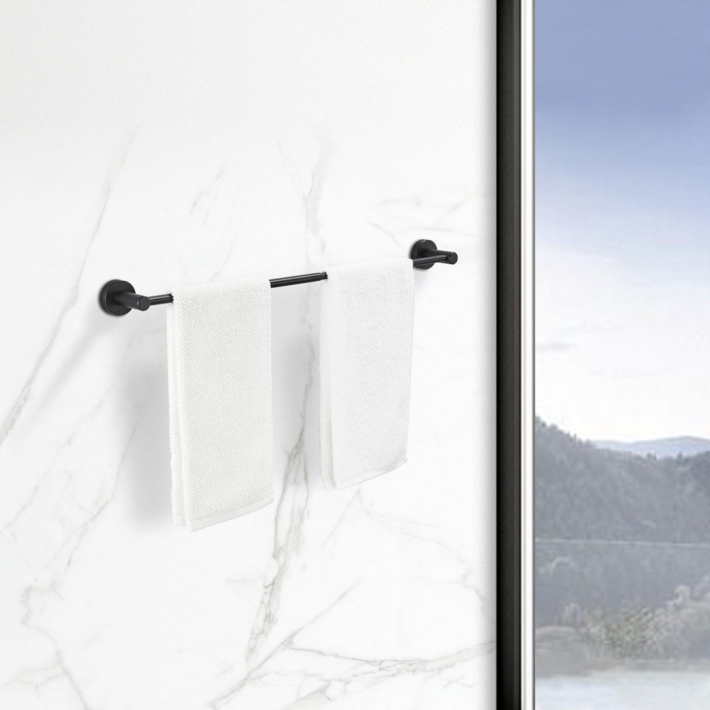 Matte Black Aluminum Towel Bar Set 3-Piece 16-27