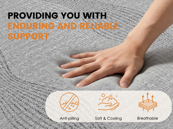 King Size 10 Inch Memory Foam Mattress, Cooling Breathable