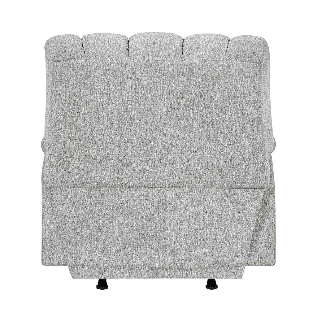 Light Gray Chenille Rocking Recliner Chair