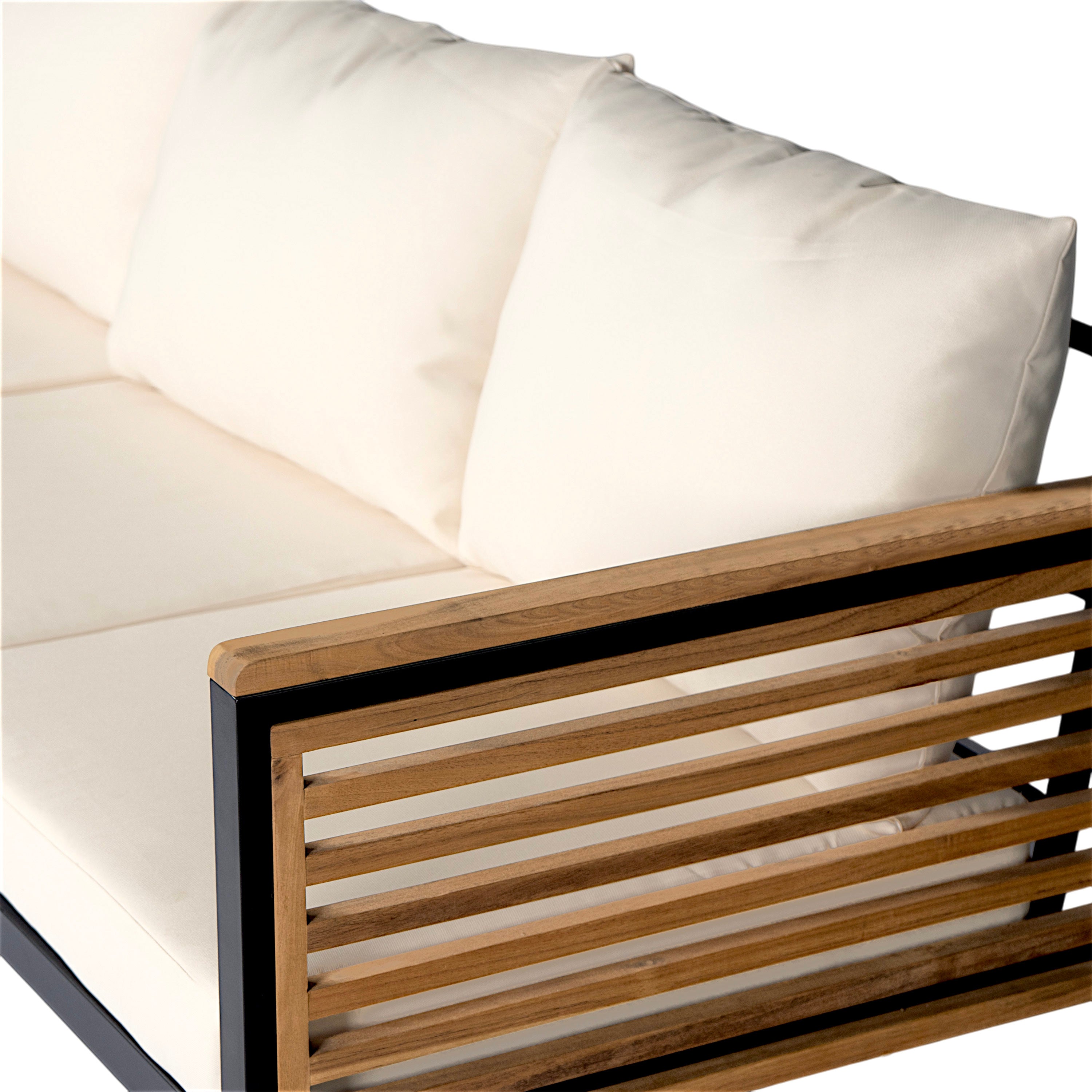 3 Piece Outdoor Patio Set Acacia Wood Steel