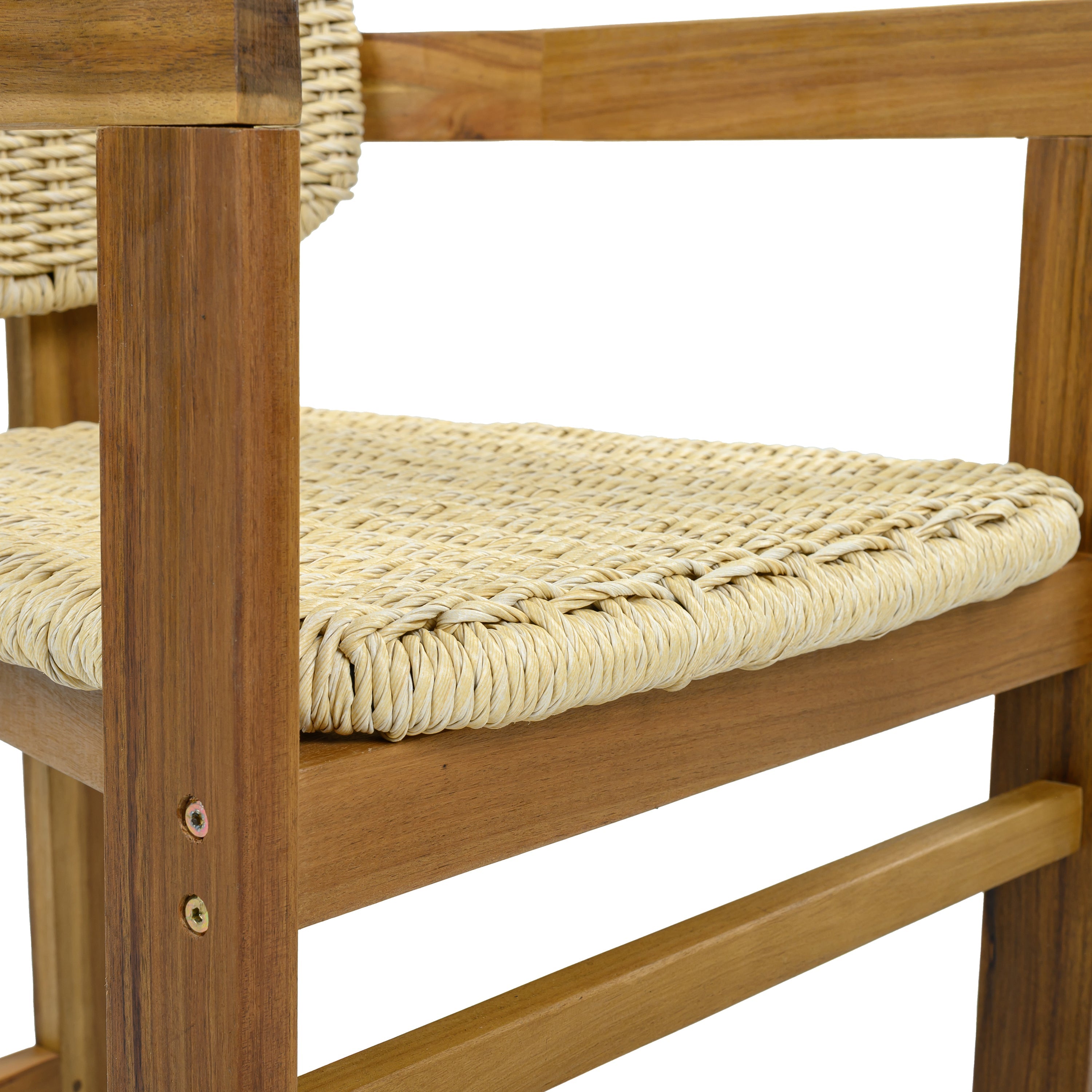 Outdoor Woven Rattan Accent Chairs Set - 2 Person Patio Seating