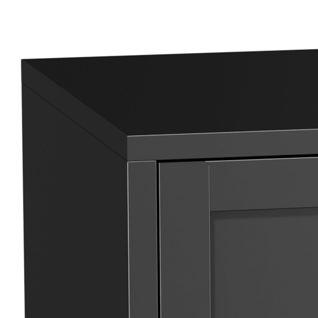 Modern Black Metal Cat Litter Box Enclosure Cabinet Furniture