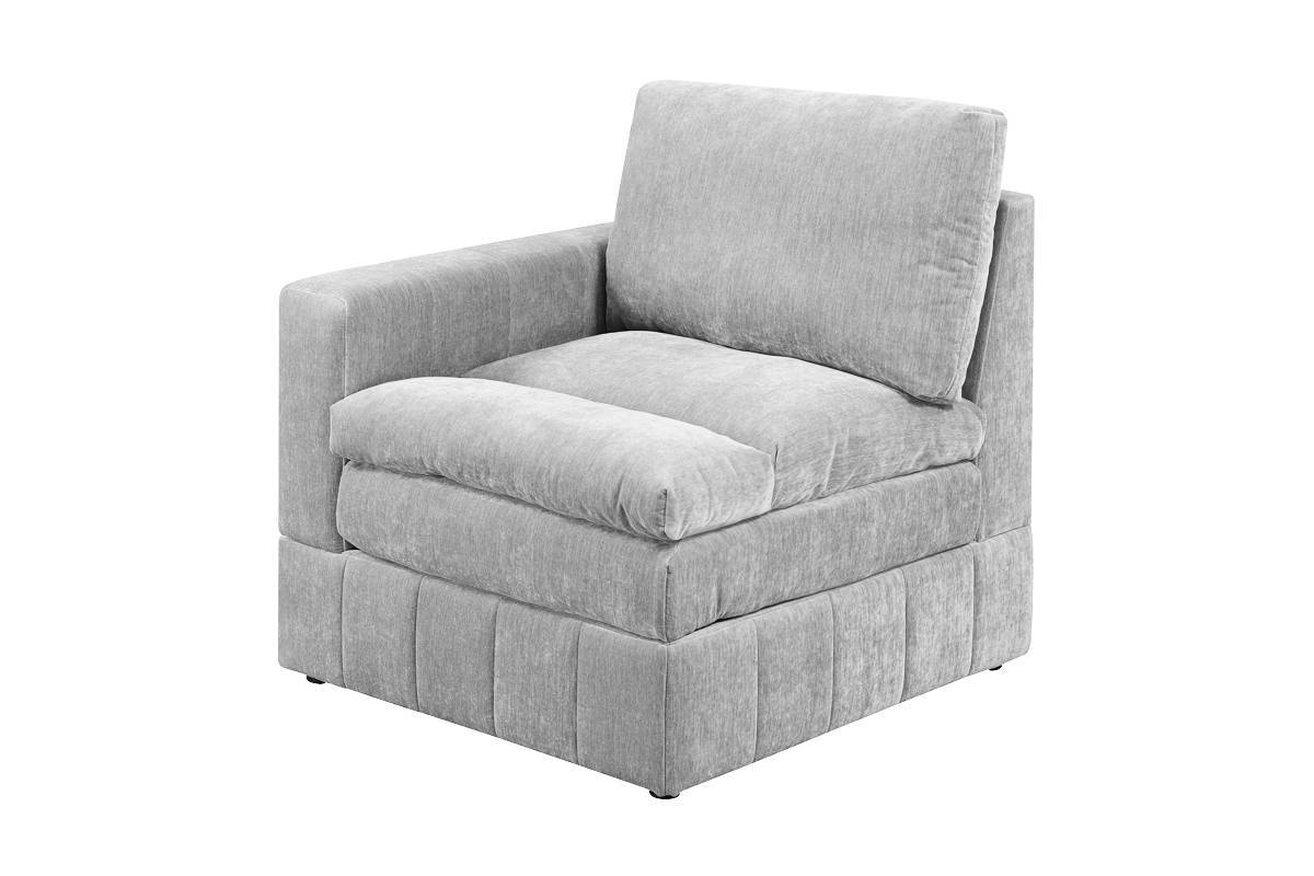 LAF RAF Modular Sectional Chair Granite Morgan Suede Fabric