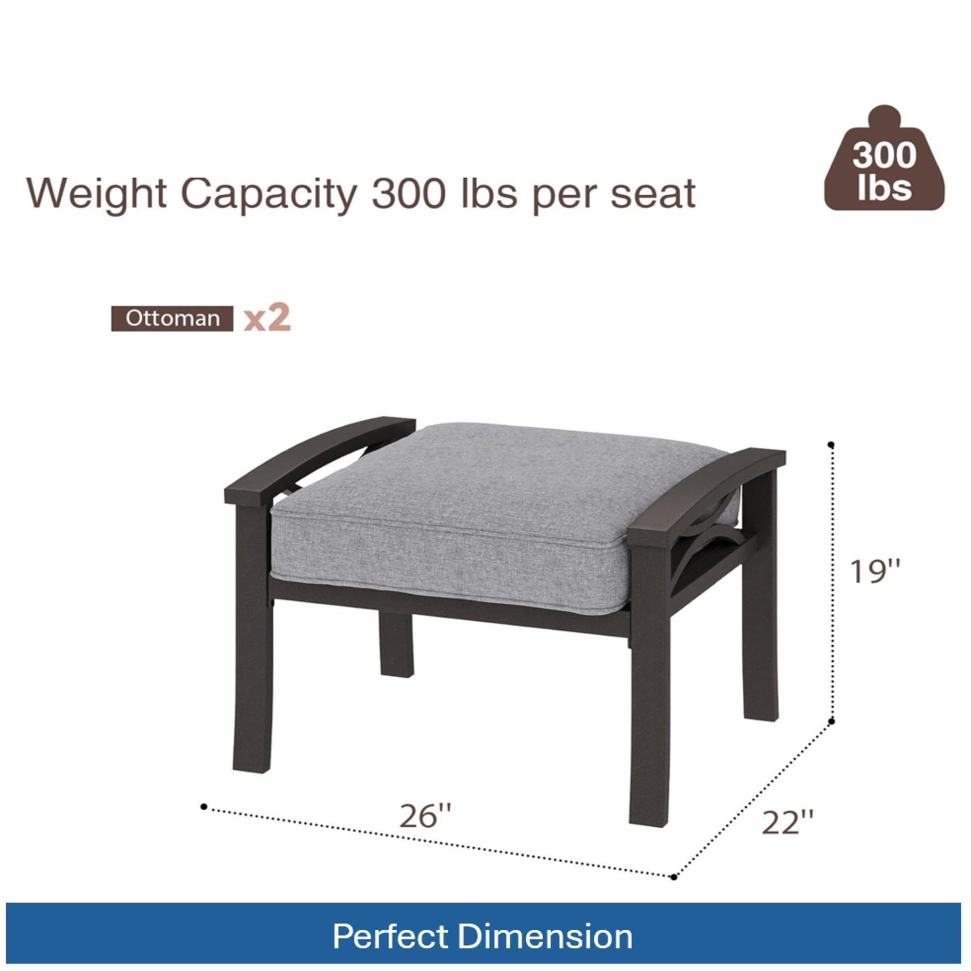 Outdoor Patio Set Steel 7 Piece Seats 9 Khaki Gray