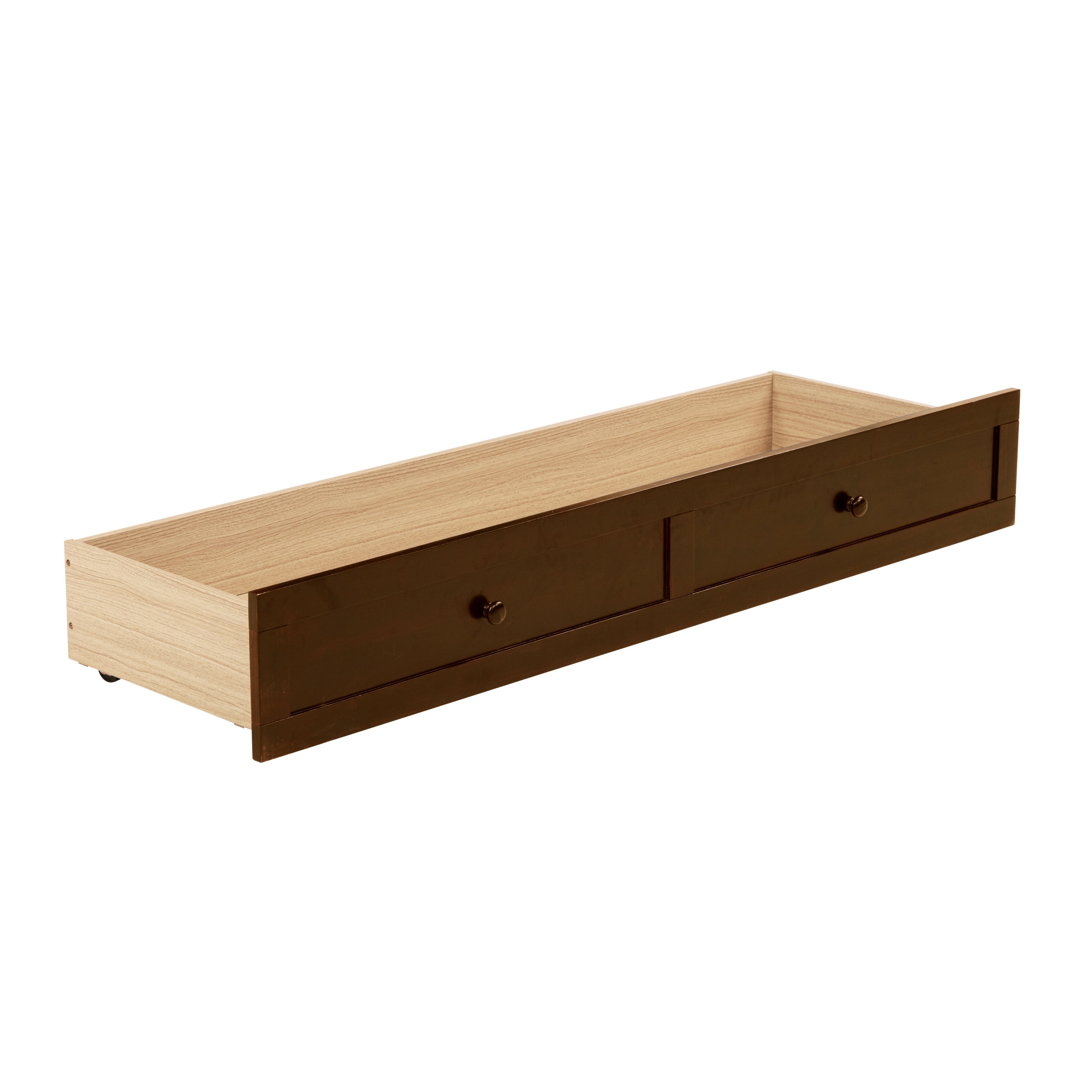 Queen Size Pine Wood Murphy Bed with Storage Drawer