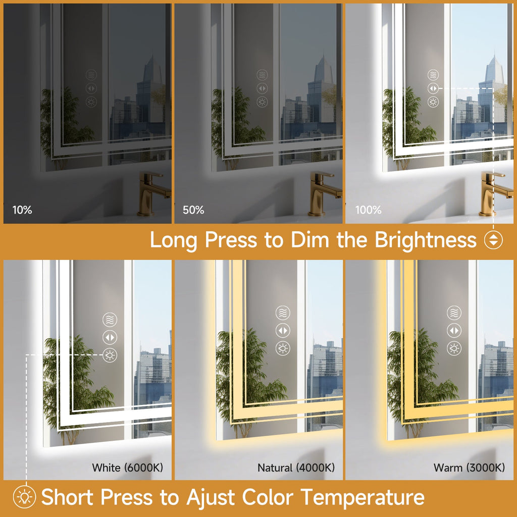20x28 Inch Frameless Smart LED Bathroom Mirror