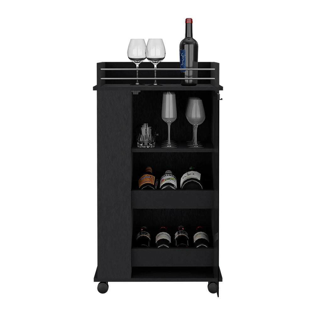 Baltimore Bar Cart with Glass Door and Shelves