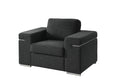 Giuliana Black Linen Fabric Arm Chair