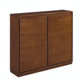 Walnut Sideboard Buffet Cabinet with Outlet Holes Storage