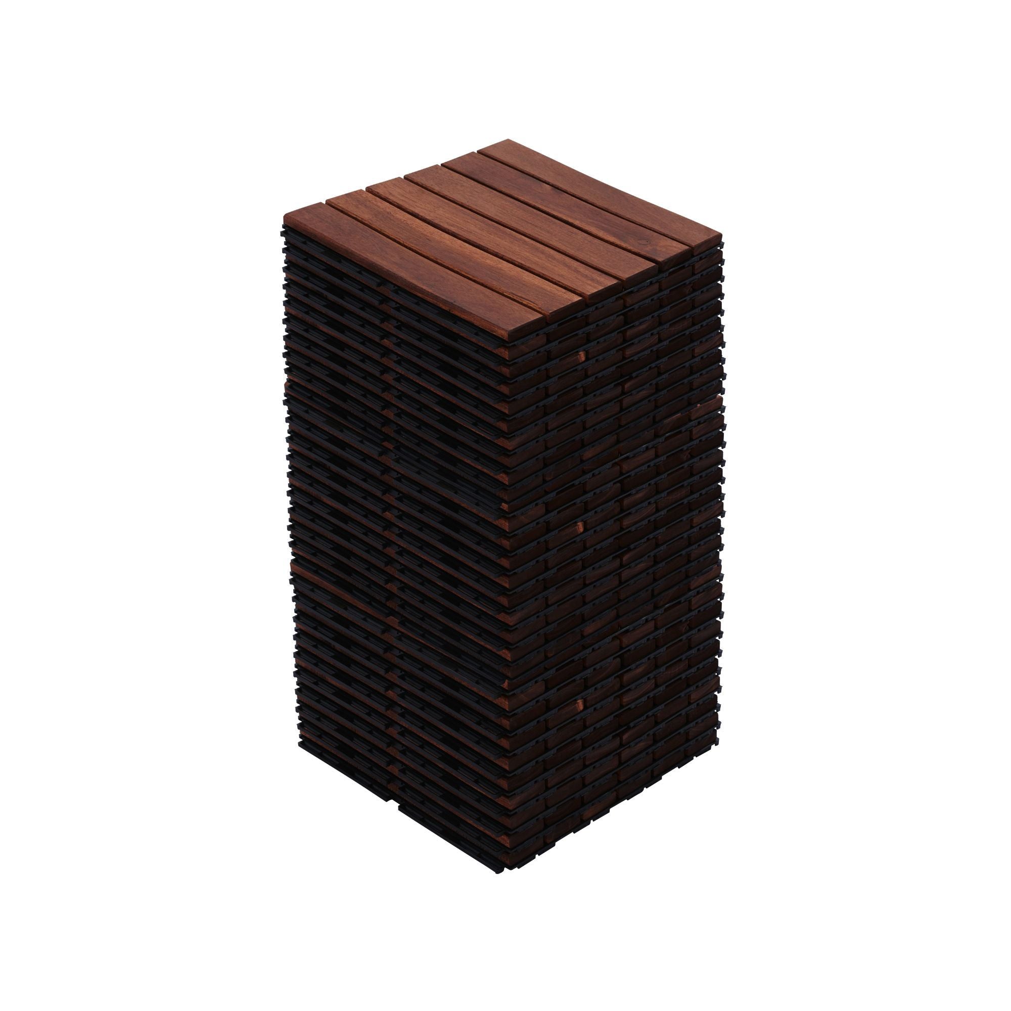 Acacia Hardwood Interlocking Deck Tiles 12" x 12" Patio
