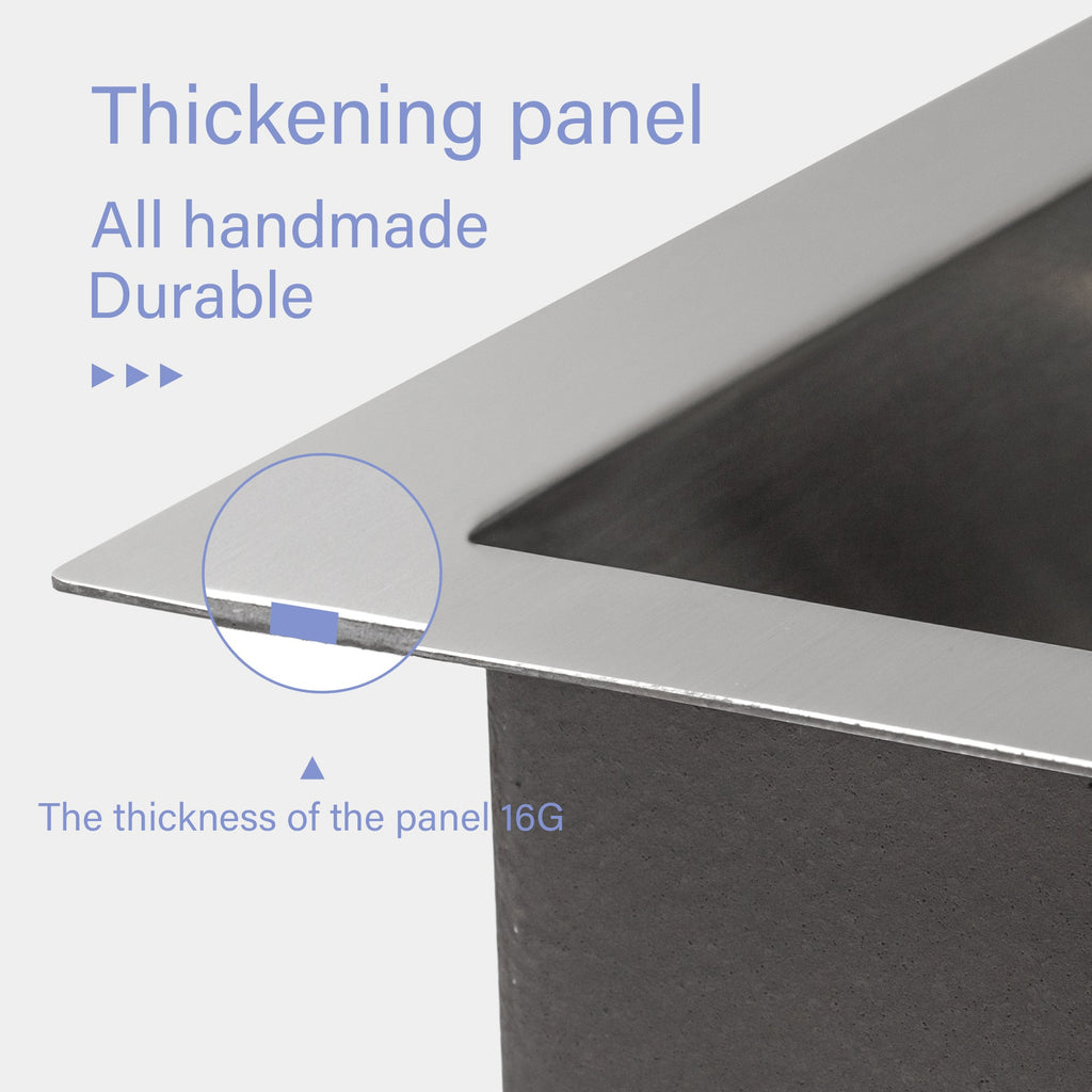 Stainless Steel Single Bowl Undermount Kitchen Sink 23x19x10