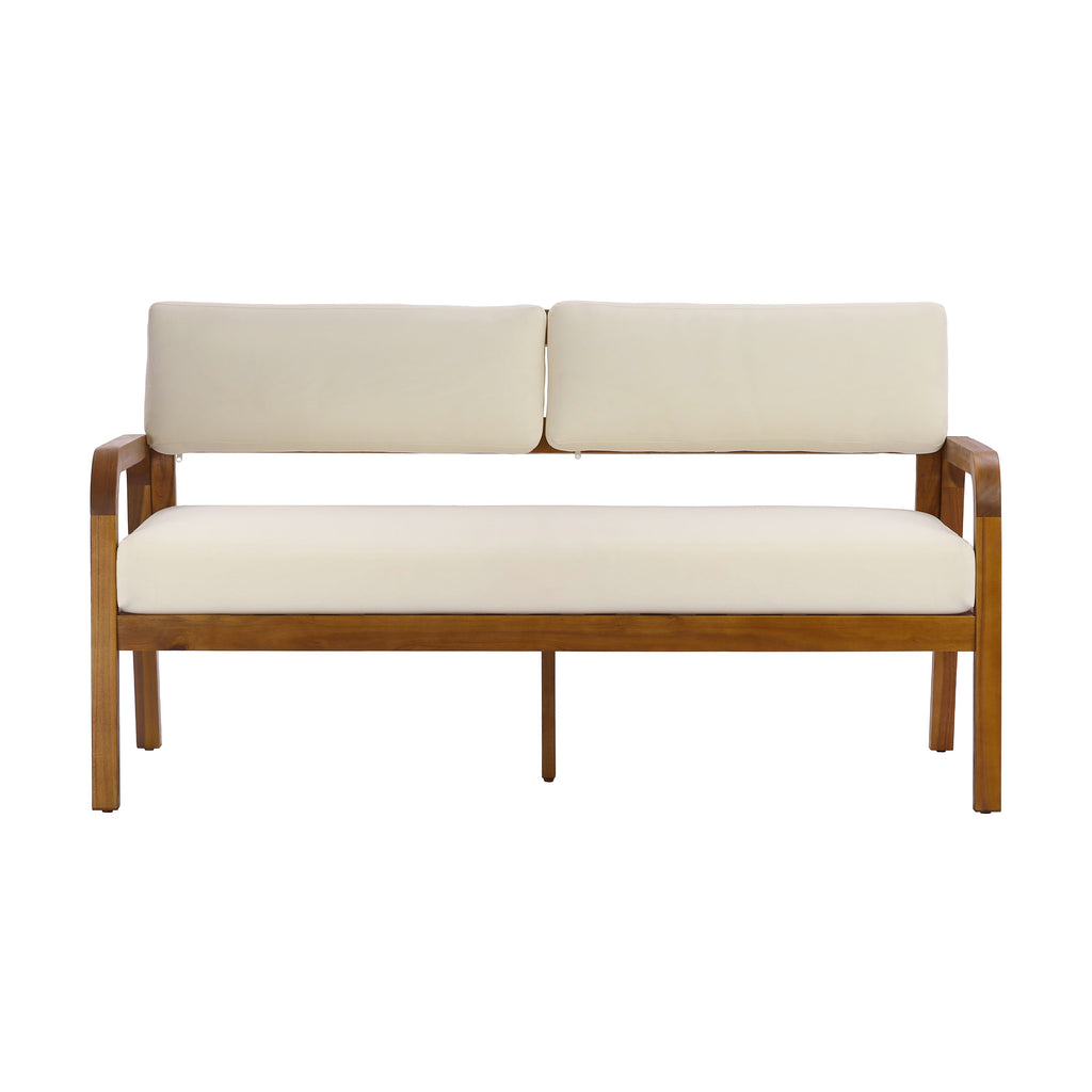 2-Piece Outdoor Sofa Set with Loveseat, Coffee Table & Cushions