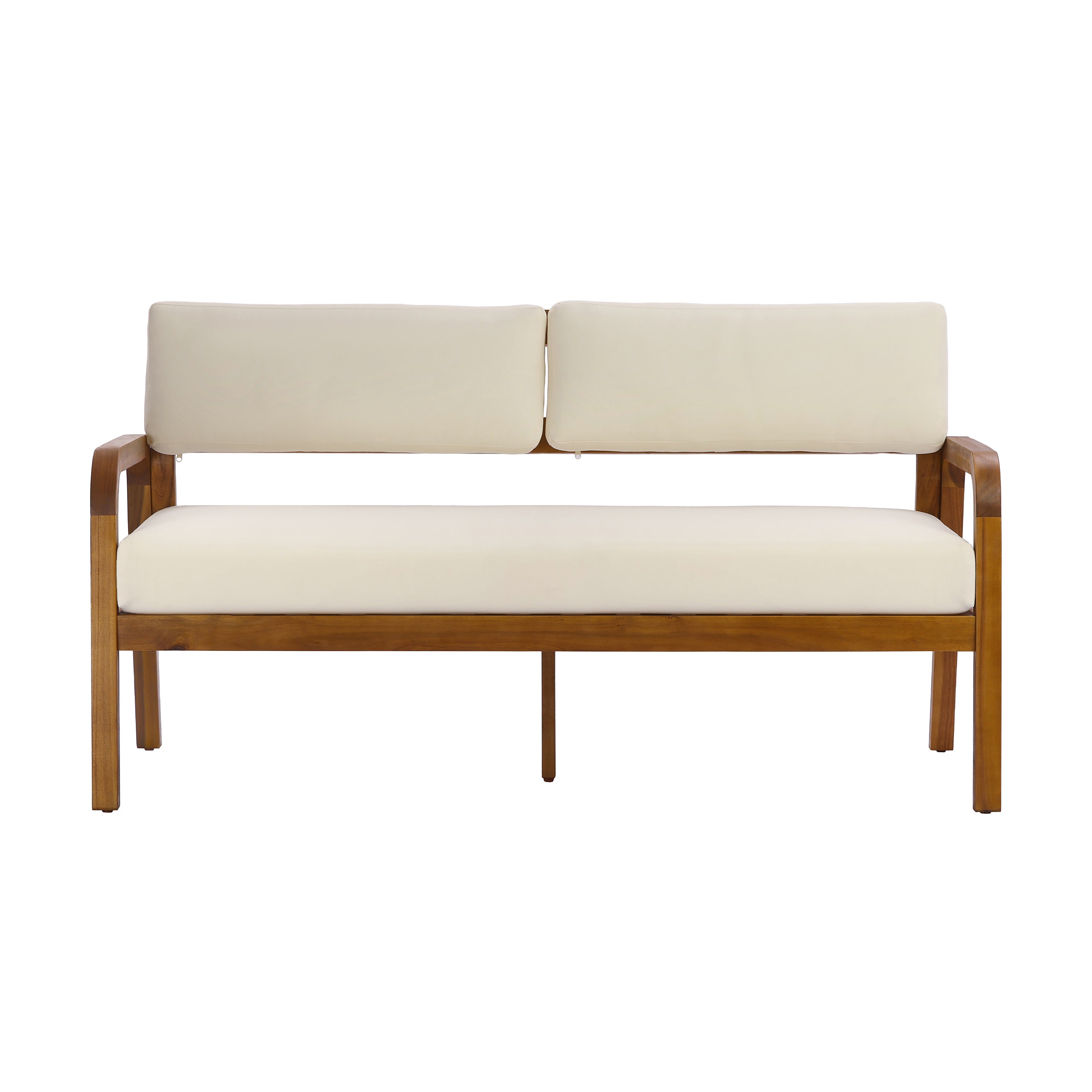 2-Piece Outdoor Sofa Set with Loveseat, Coffee Table & Cushions
