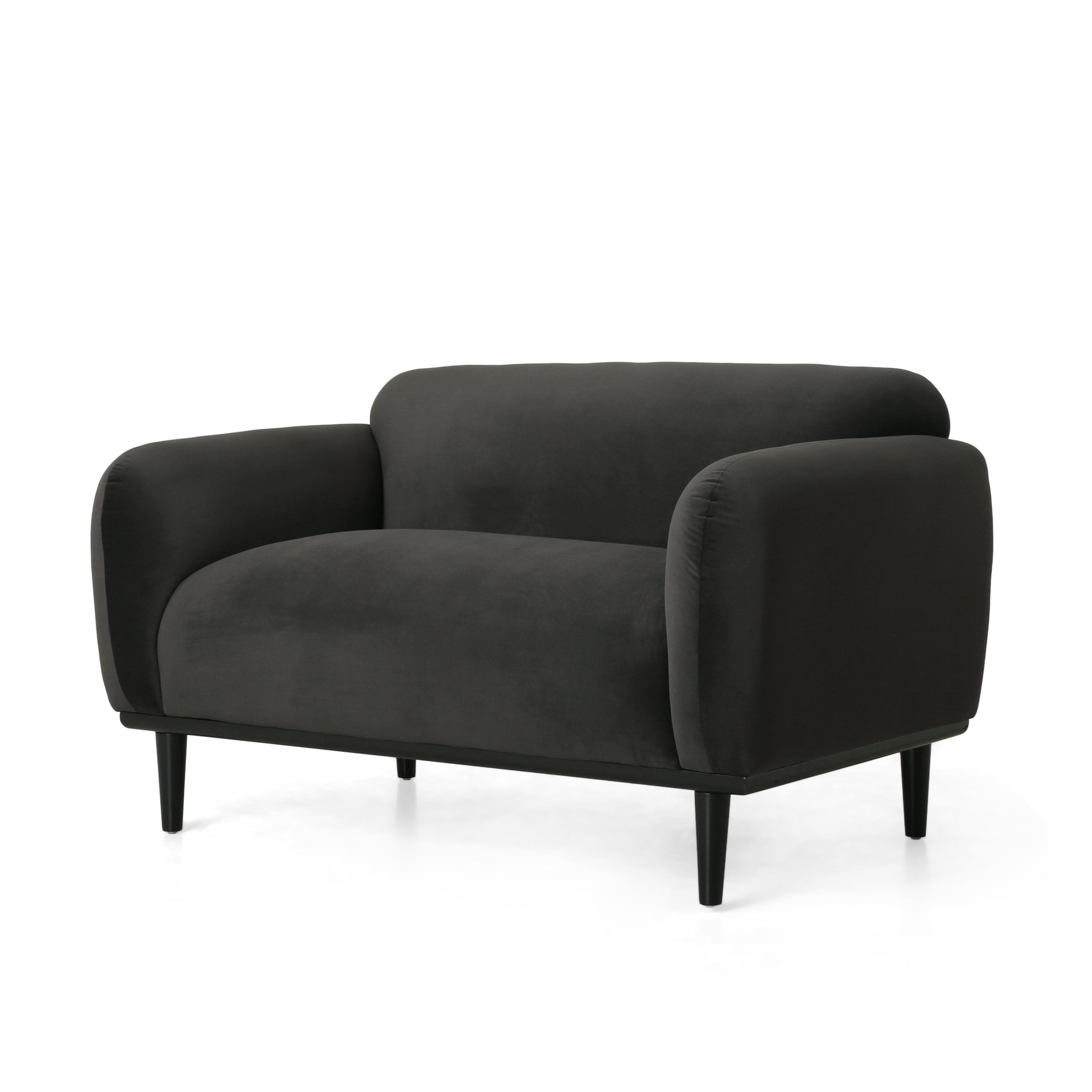 50" Dark Gray Upholstered 2-Seater Loveseat Sofa