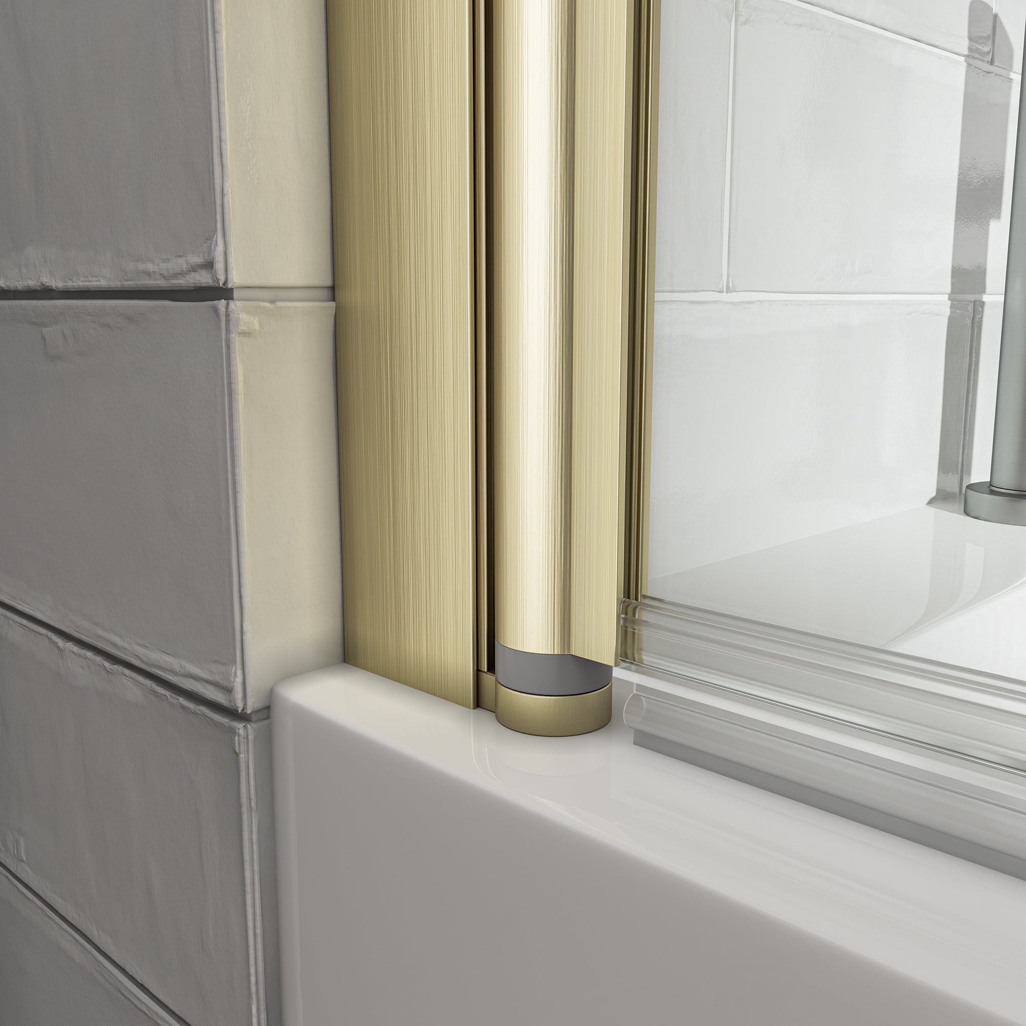 31"-32" W x 55" H Brushed Gold Frameless Pivot Shower Door