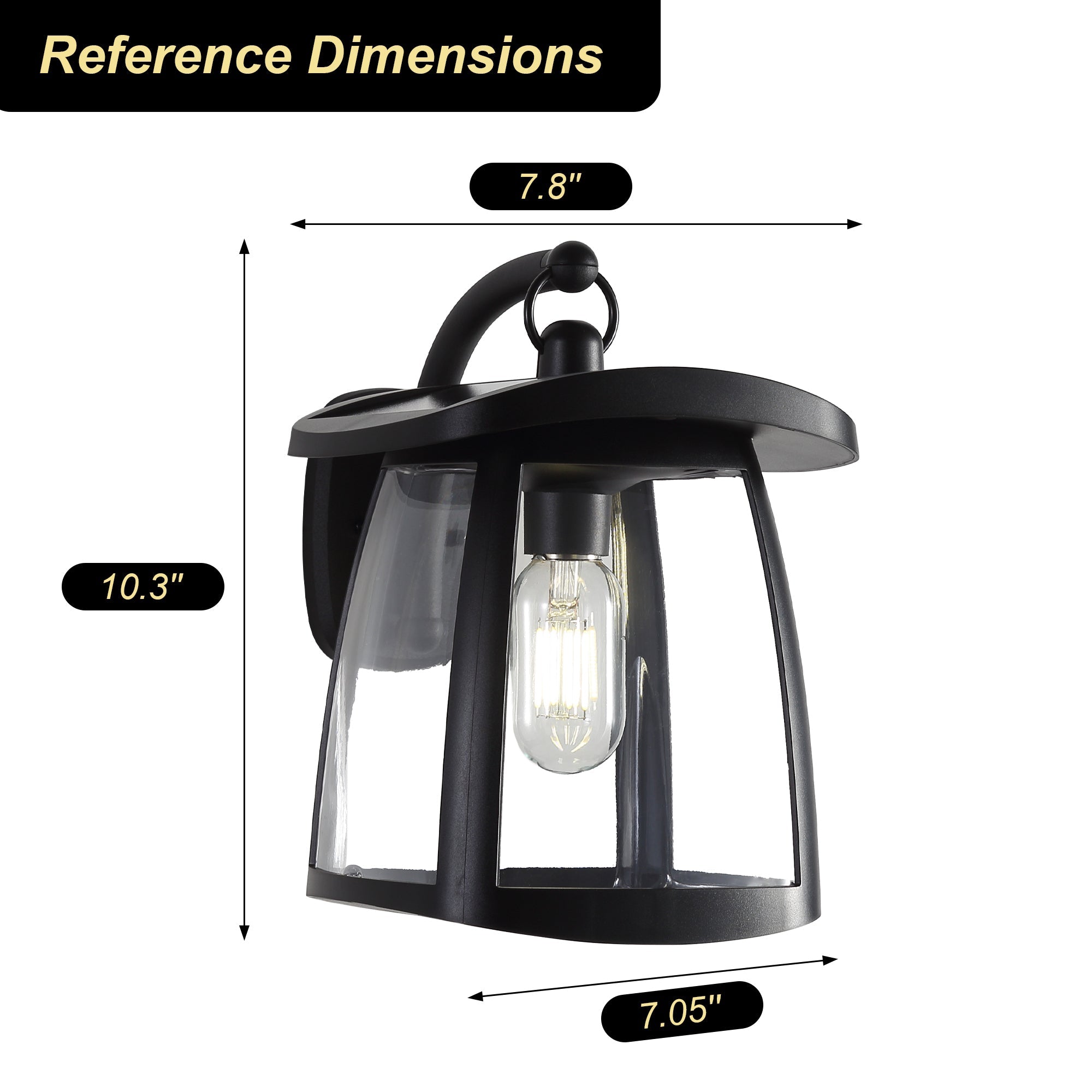 Solar Wall Lanterns IP54 Waterproof Outdoor Hanging Lights 4 Modes