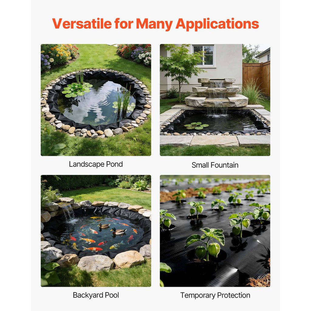 15x20 ft Pond Liner 14 Mil 3-Layer Reinforced PE Fish Koi