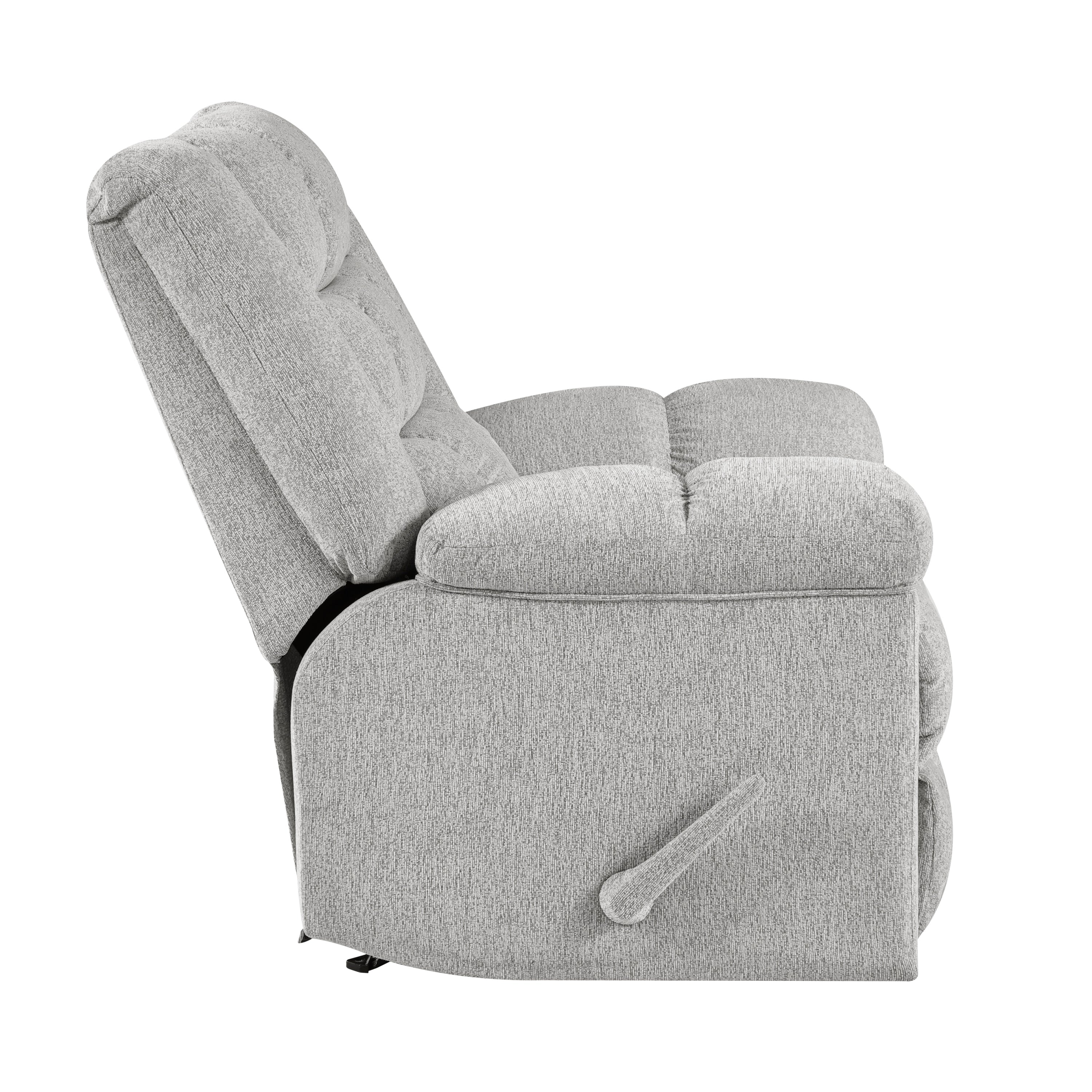 Light Gray Chenille Rocking Recliner Chair