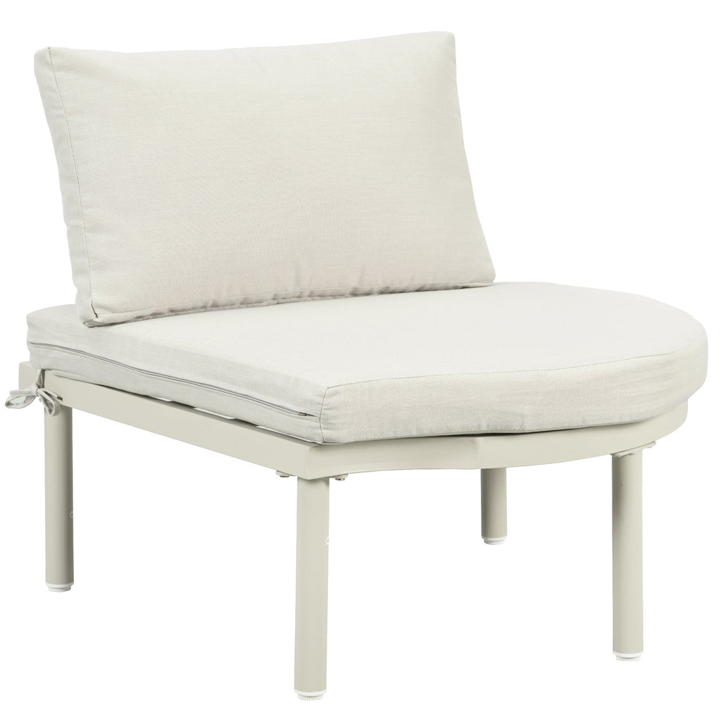 Outdoor Sectional Set PE Wicker Aluminum Beige Half Moon 8 Piece